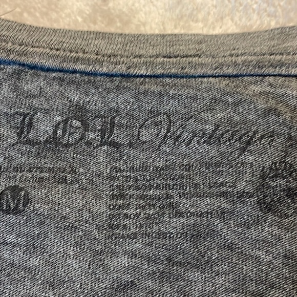 LOL Grey & Black burnout Vintage V-neck T-shirt - Picture 5 of 6